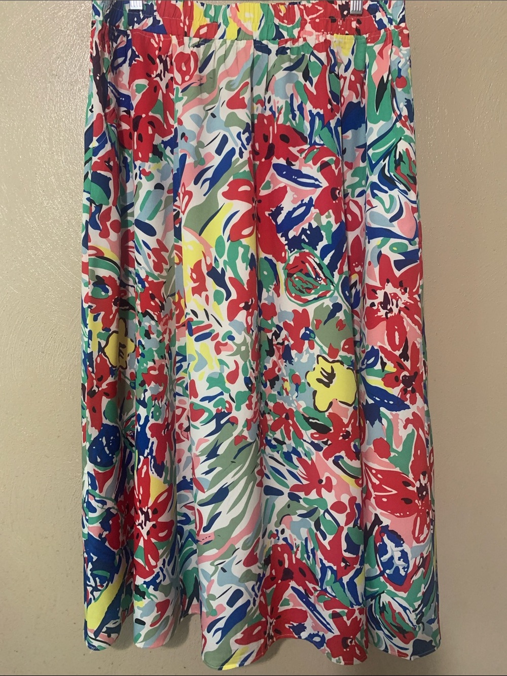 Colorful Abstract Print size XL Maxi Skirt Pockets NWT